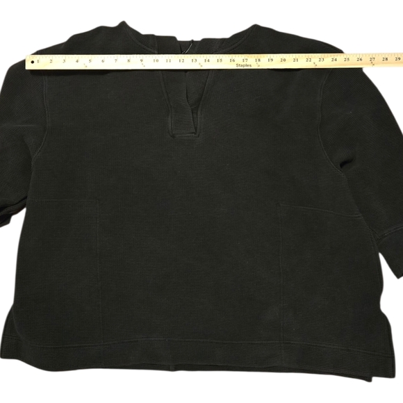 Athleta Coaster Luxe Waffle Black Hoodie Thermal Sweatshirt Women’s Plus Size 3X - Picture 4 of 7